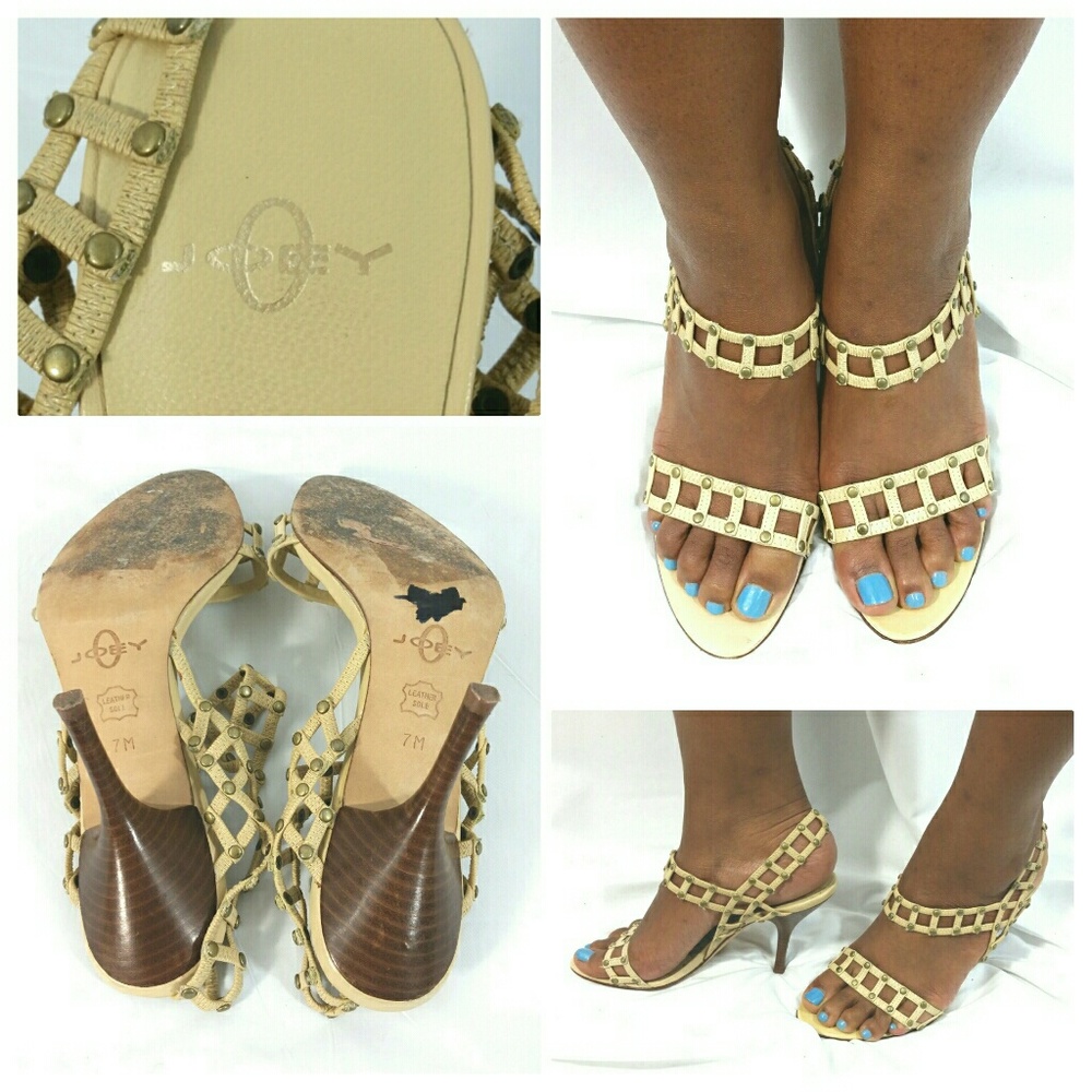 JOIE Shoes Wood Heels Open Toe Slingback Size 7M